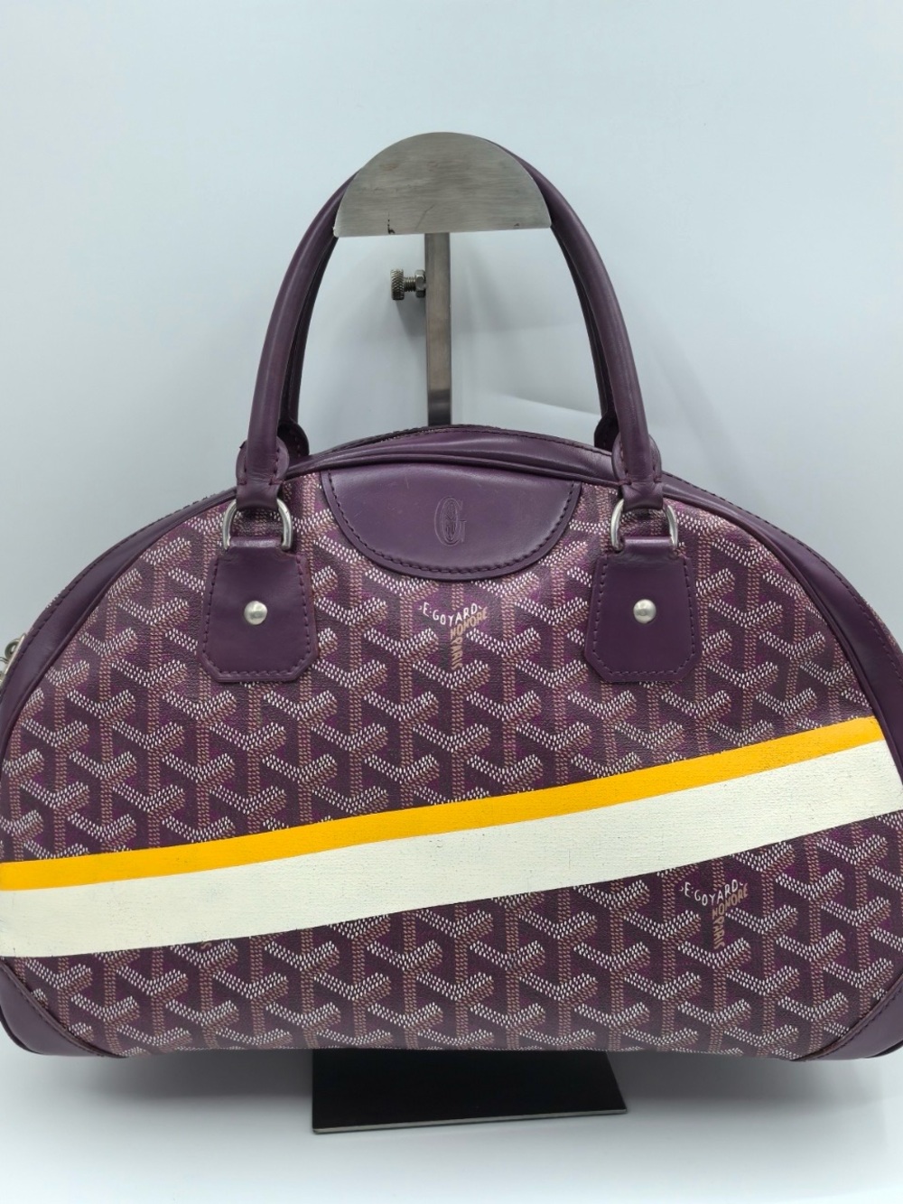 Goyard Saint Jeanne MM bowling bag purple Goyardine canvas silver-tone hardware